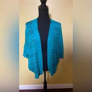Women’s Plus Size Cardigan Sweater XL-Turquoise